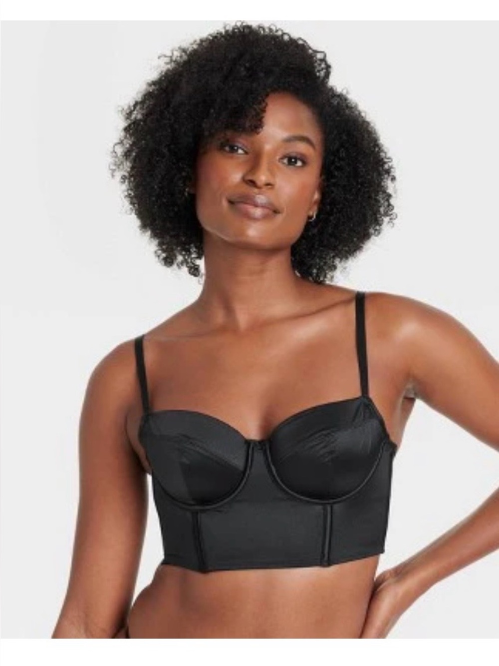 Black Longline Bustier Bra